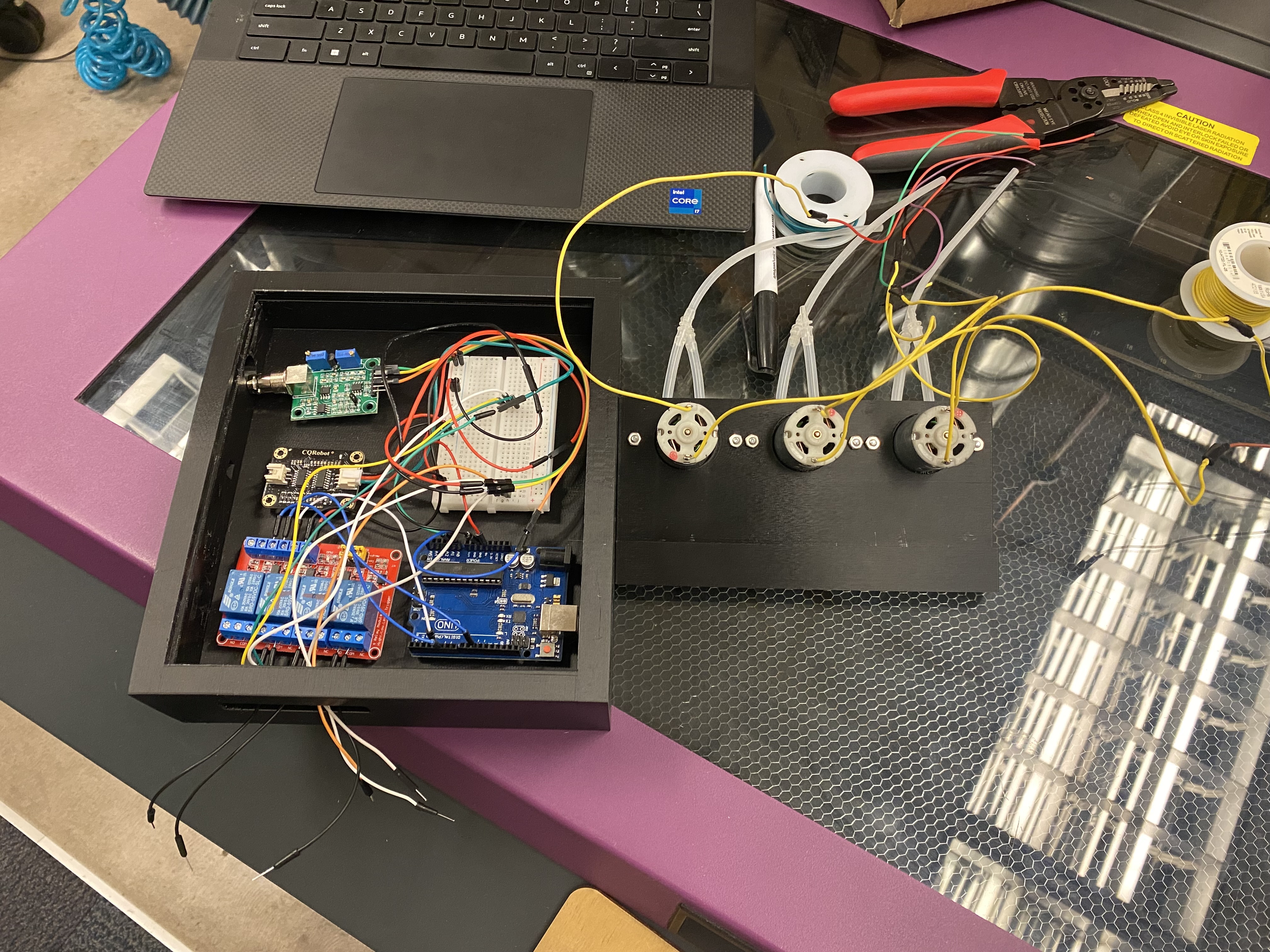 Close-up of the 3D printed housing for the sensitive electronics